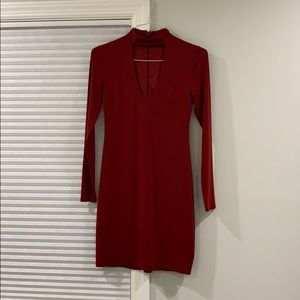 Red long sleeve dress